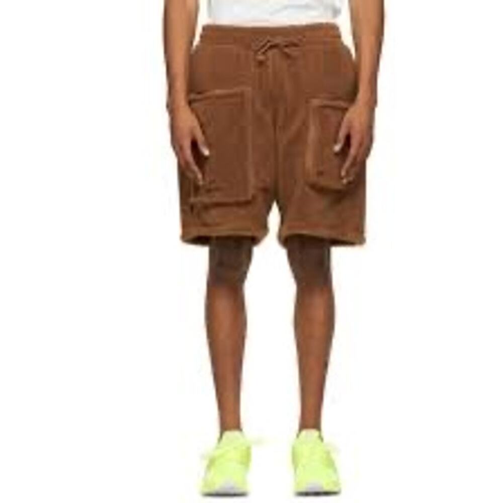 Adidas x Ivy Park Wild Brown Sherpa Cargo Shorts, Size Large